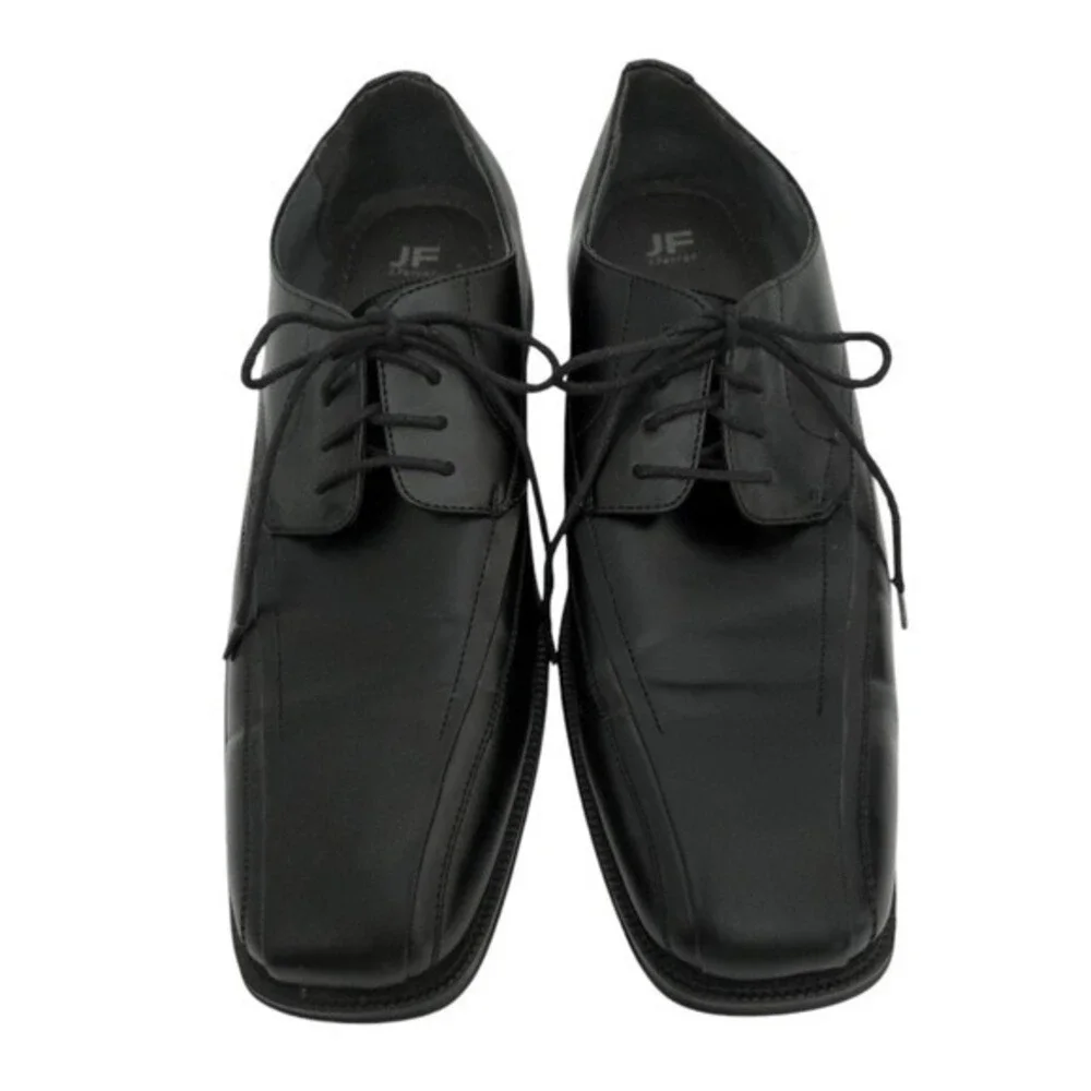 JF J. Ferrar Men's Black Derby Lace-Up Oxford Dress Shoes- Big‎ & Tall- Size 13